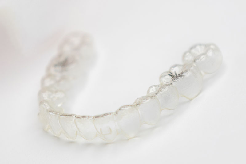 invisalign retainer on counter